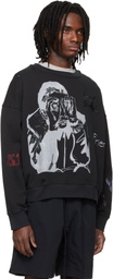 Song for the Mute Black 'Peaking Kid' Relaxed Pullover Sweatshirt