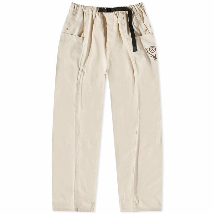 Photo: South2 West8 Men's Belted C.S. Twill Trousers in Off White