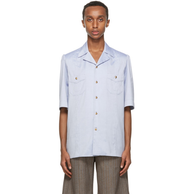 Photo: Gucci Blue Oxford Short Sleeve Shirt