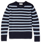 OFFICINE GÉNÉRALE - Marco Striped Virgin Wool-Blend Sweater - Blue