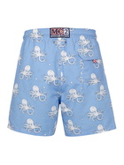 MC2 Saint Barth Man Mid-length Gustavia Swim-shorts With Octopus Print