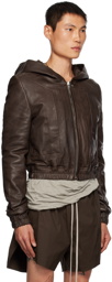 Rick Owens Brown Edfu Leather Jacket