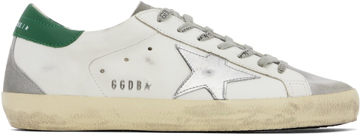 Photo: Golden Goose White & Gray Super-Star Classic Sneakers