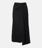 Victoria Beckham Draped virgin wool midi skirt