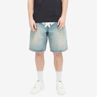 A Bathing Ape Men's Twin Star Denim Shorts in Light Indigo