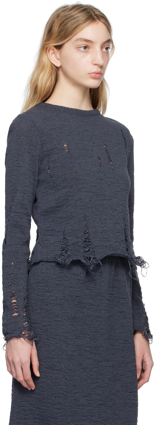 Song for the Mute Gray Distressed Crewneck
