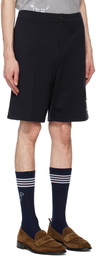 Thom Browne Navy Zip-Fly Shorts