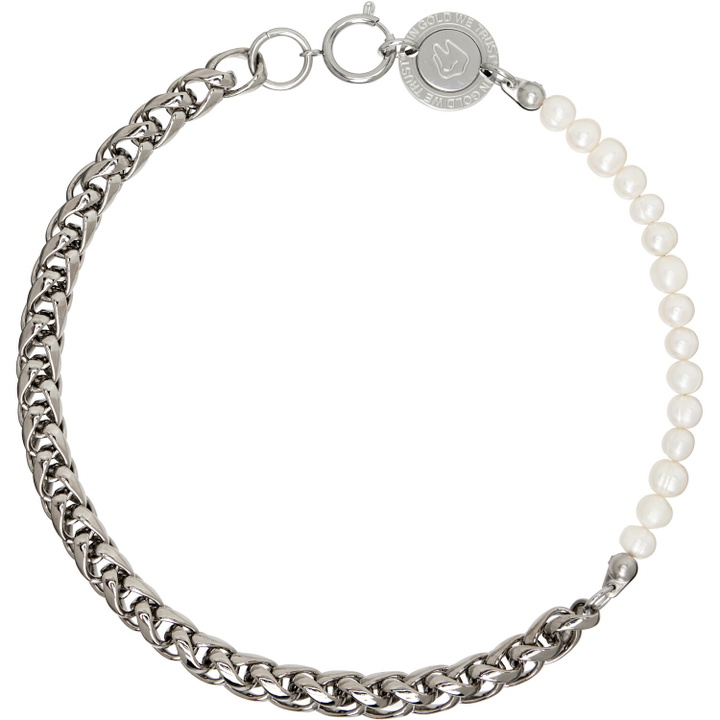 Photo: IN GOLD WE TRUST PARIS Round Chain Pearl Logo Clasp Necklace