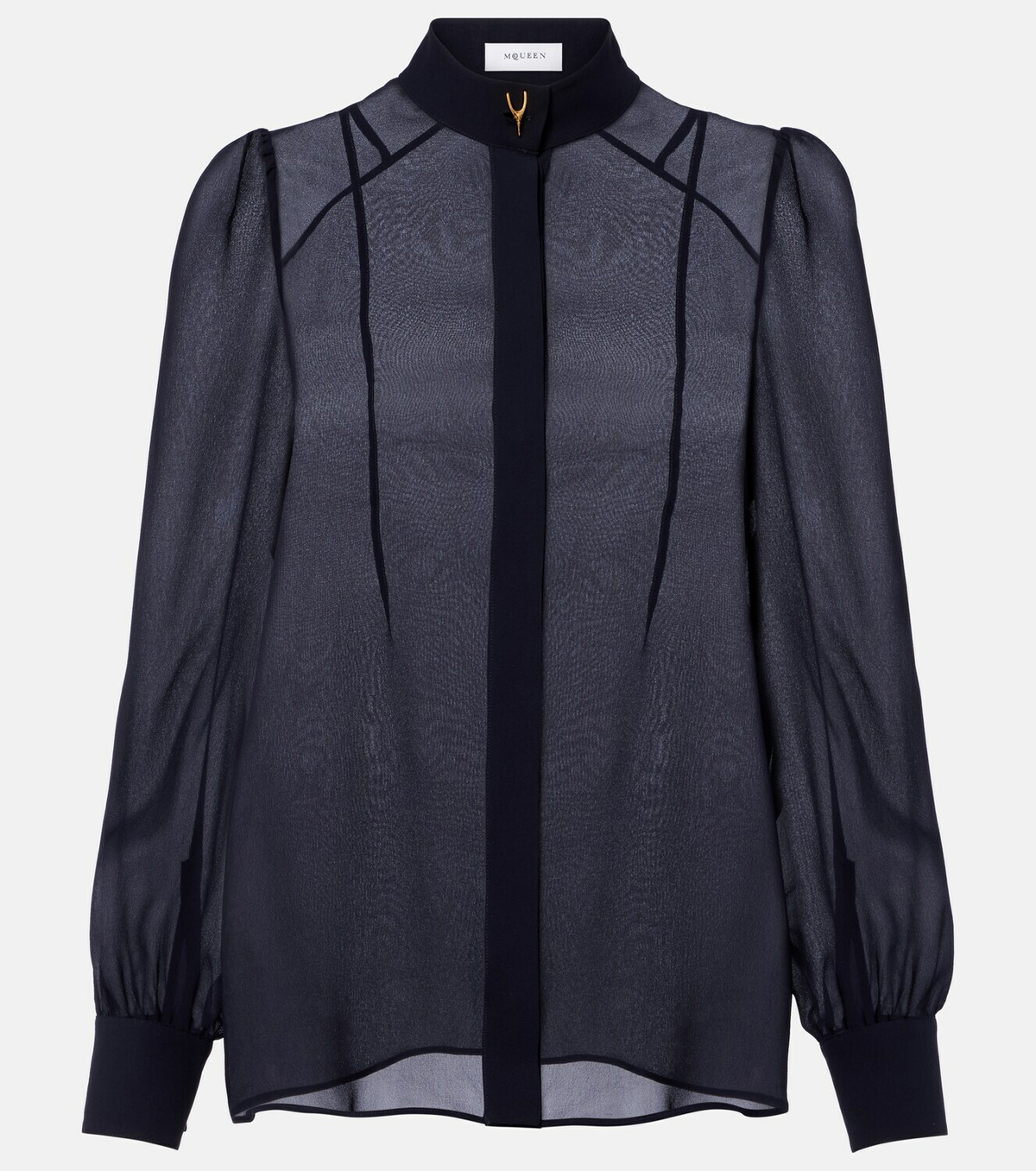 McQueen Wishbone silk crêpe de chine shirt
