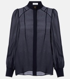 McQueen Wishbone silk crêpe de chine shirt
