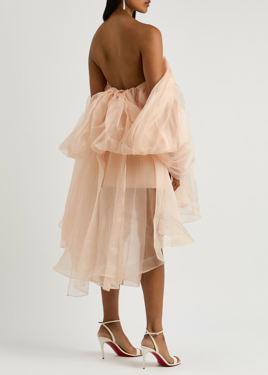 【Zimmermann】CRUSH STRAPLESS MINI DRESS シフォン ミニ Crush Strapless Mini Dress Peach Online | Zimmermann