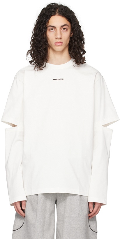 Photo: ADER error White Cutout Long Sleeve T-Shirt
