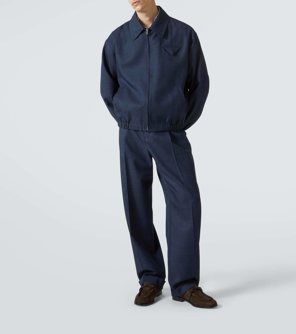 【関税&送料込】Bottega Veneta Wool Blouson Bottega Veneta® Men's Fine Wool Blouson in Midnight blue