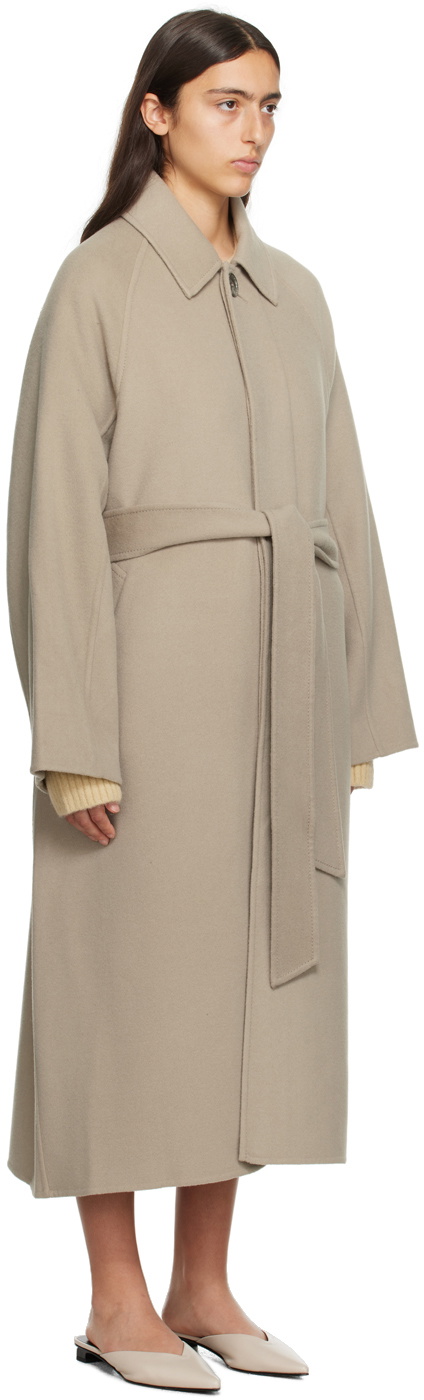 AMI Alexandre Mattiussi Gray Belted Coat