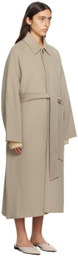 AMI Alexandre Mattiussi Gray Belted Coat