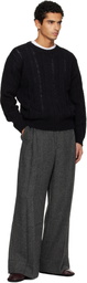 TONYWACK Black Distressed Ribbed Sweater