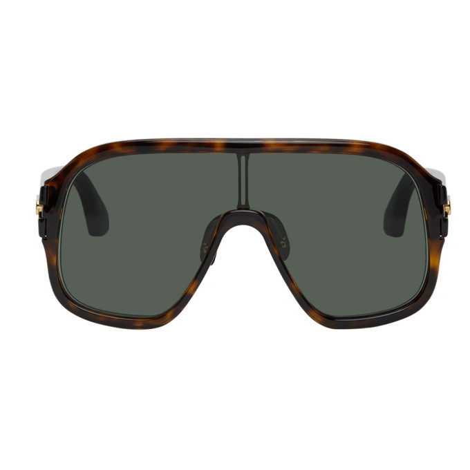 Gucci Tortoiseshell Oversize Mask Sunglasses