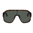 Gucci Tortoiseshell Oversize Mask Sunglasses