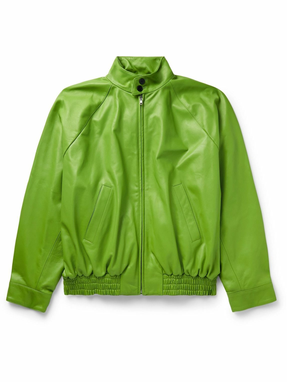 Photo: Marni - Oversized Leather Bomber Jacket - Green