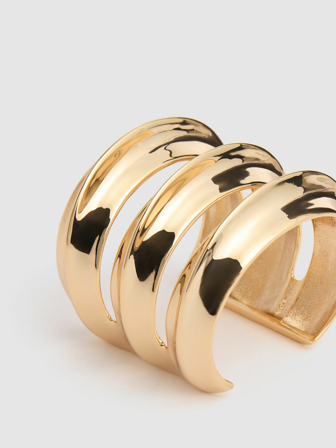 SELF-PORTRAIT Gold Sculpted Triple Cuff Bracelet Self-Portrait