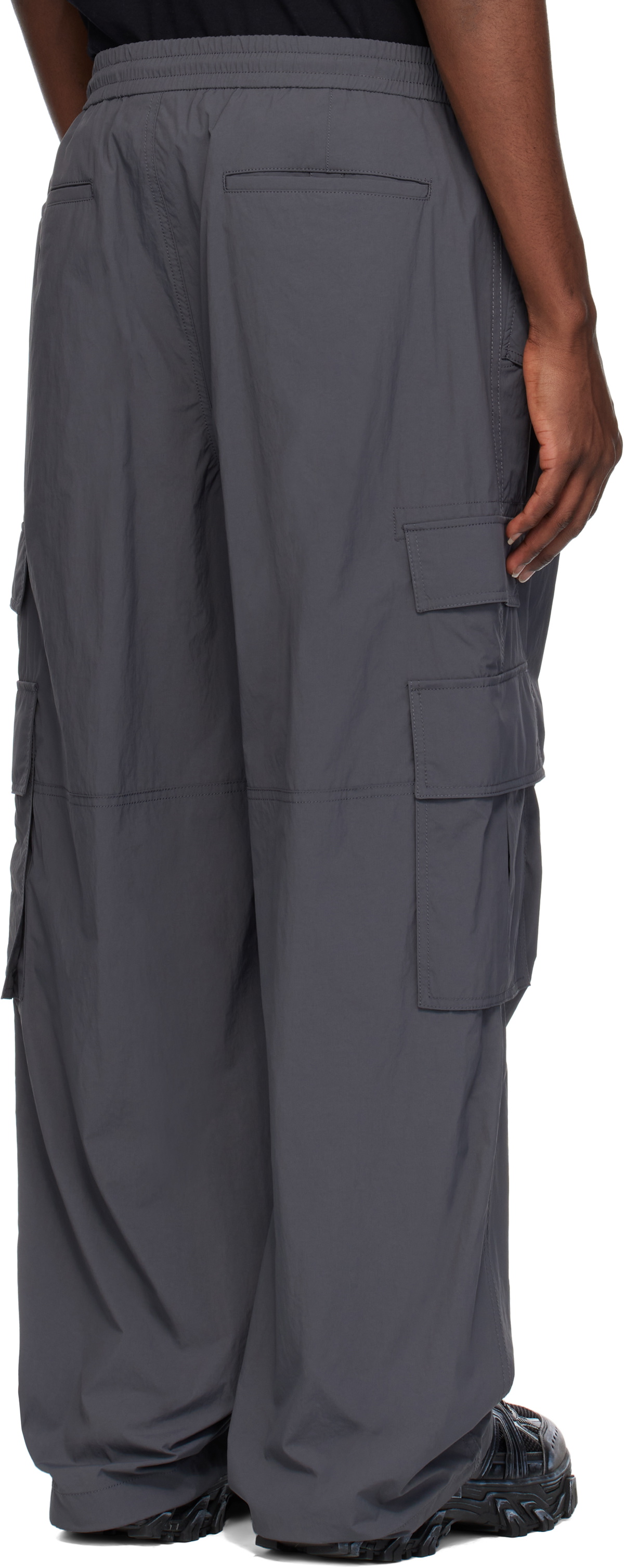 Juun.J Gray Nylon Light Cargo Pants