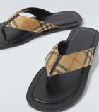 Burberry Burberry Check leather-trimmed thong sandals