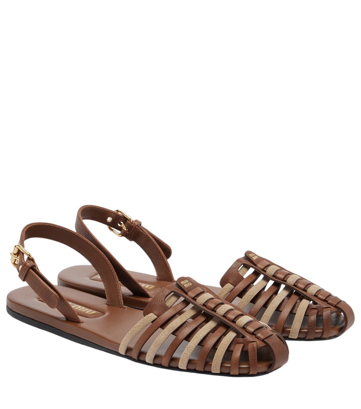 Photo: Miu Miu Leather and suede slingback fisherman sandals