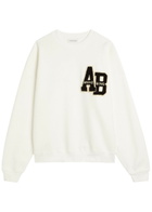 Anine Bing Miles Logo-appliquéd Cotton Sweatshirt White