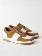 Mr P. - Atticus Suede and Pebble-Grain Leather Sneakers - Brown