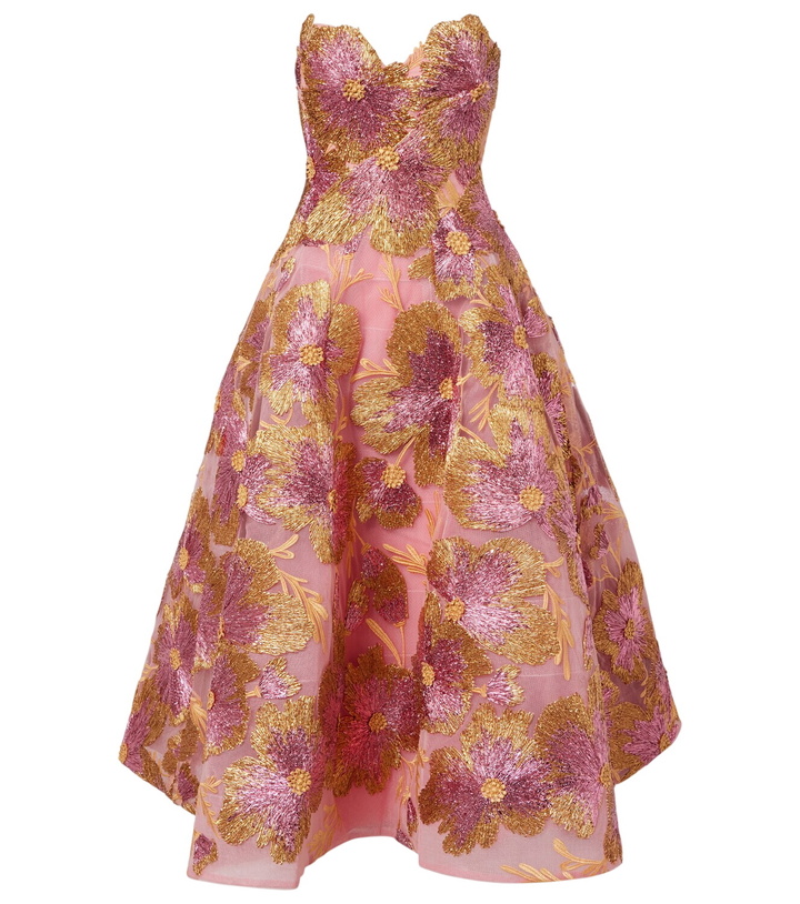 Monique Lhuillier Floral lace midi dress Monique Lhuillier
