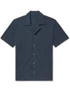 STÒFFA - Camp-Collar Cotton-Piqué Shirt - Blue