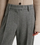 Brunello Cucinelli Monili herringbone wool-blend wide-leg pants