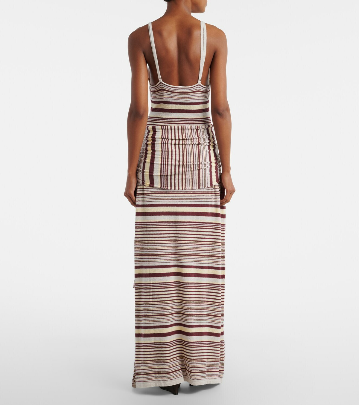 Aya Muse Aella knitted striped cotton-blend maxi dress