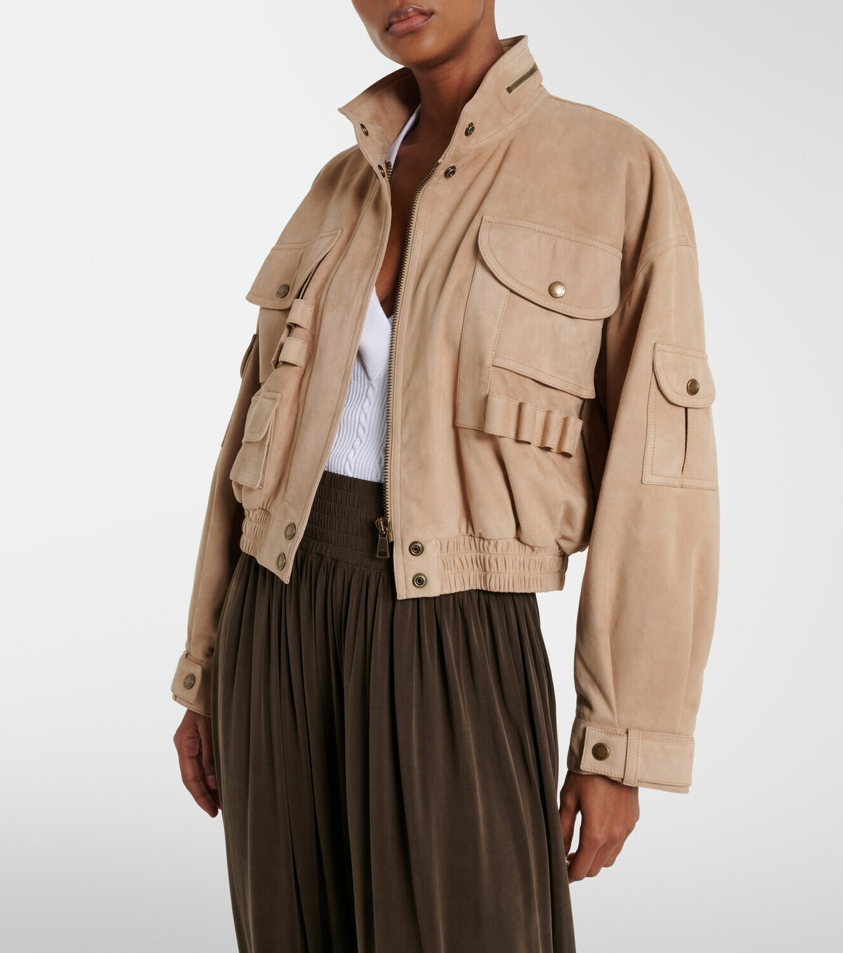 Balmain Suede bomber jacket