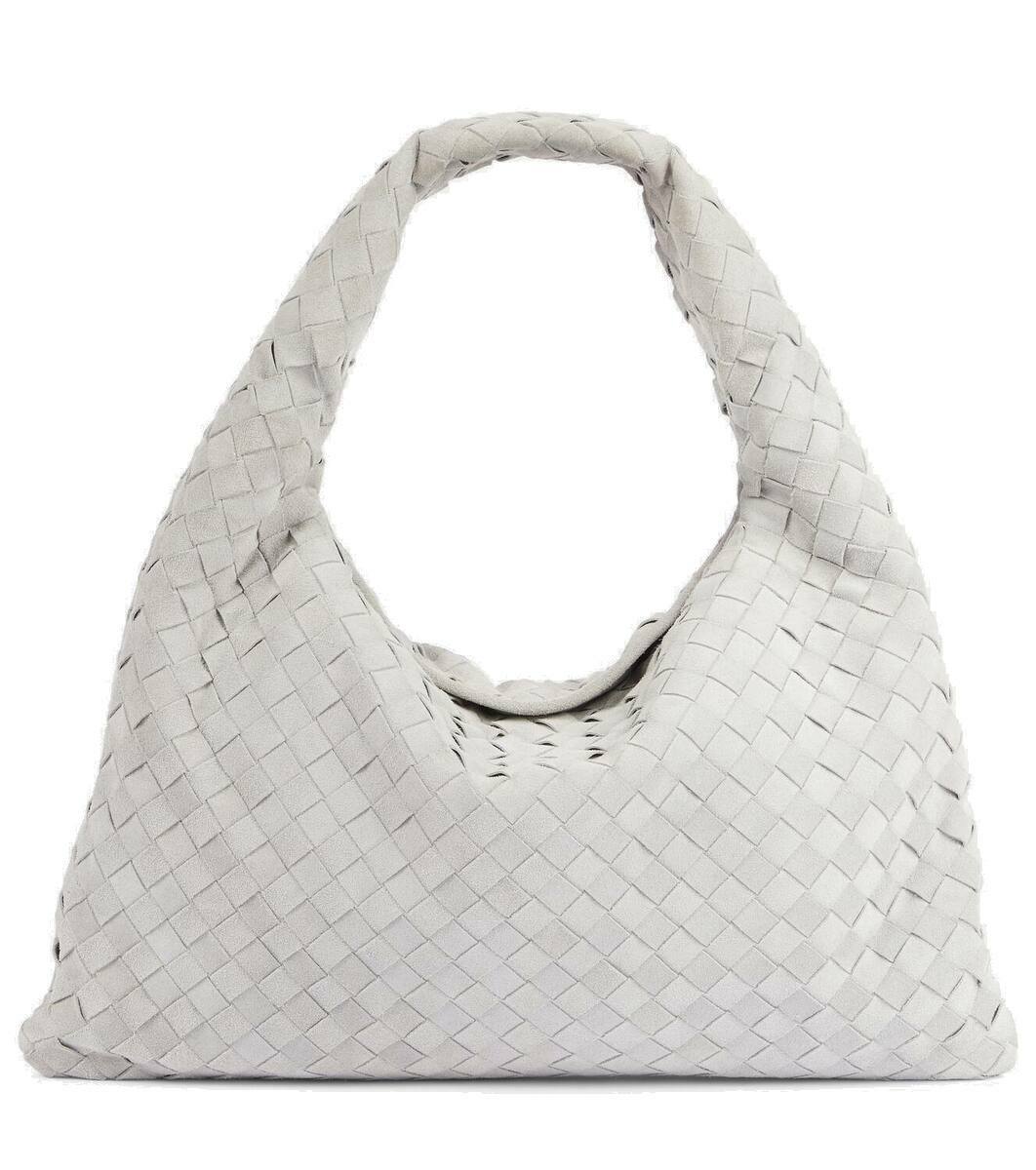 トートバッグ BOTTEGA VENETA Suede Small Hop Shoulde BOTTEGA VENETA Suede Intrecciato Small Hop Sterling 1659327
