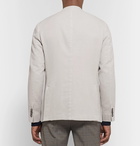 Incotex - Stone Slim-Fit Basketweave Cotton and Ramie-Blend Blazer - Stone