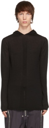 Rick Owens Black Cashmere Hoodie