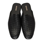 Bottega Veneta Black Leather Intrecciato Loafers