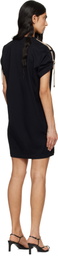 Burberry Black Check Trim Cotton T-shirt Minidress