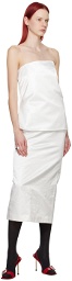 Sportmax White Cellula Maxi Skirt