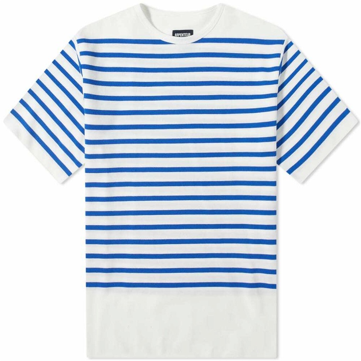 Photo: Arpenteur Men's Pontus Nautical Stripe T-Shirt in White/Blue Stripes
