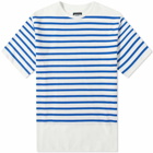 Arpenteur Men's Pontus Nautical Stripe T-Shirt in White/Blue Stripes
