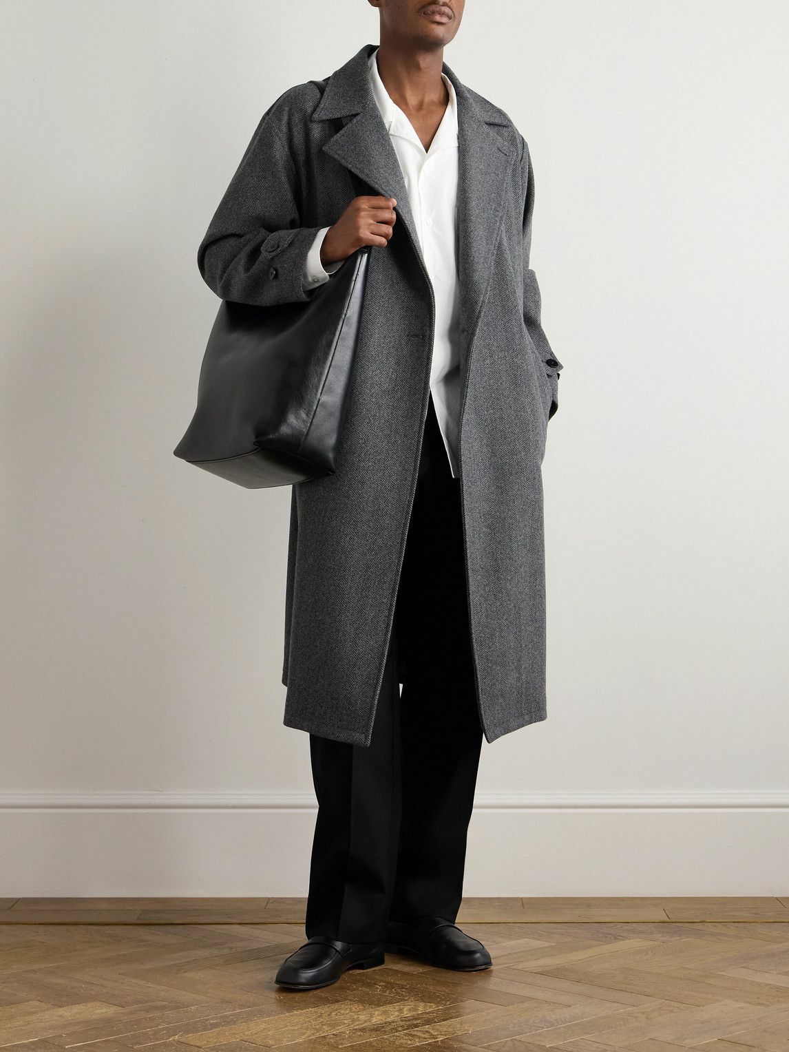Stòffa - Straight-Leg Pleated Wool Trousers - Black