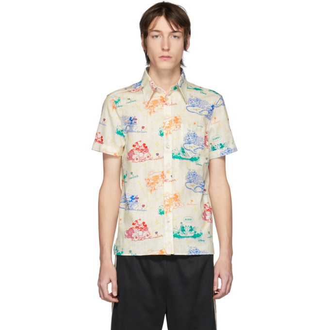 Photo: Gucci Off-White and Multicolor Disney Edition Mouse Short Sleeve Shirt