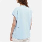 Pangaia Organic Cotton Cropped Shoulder T-Shirt in Baby Blue