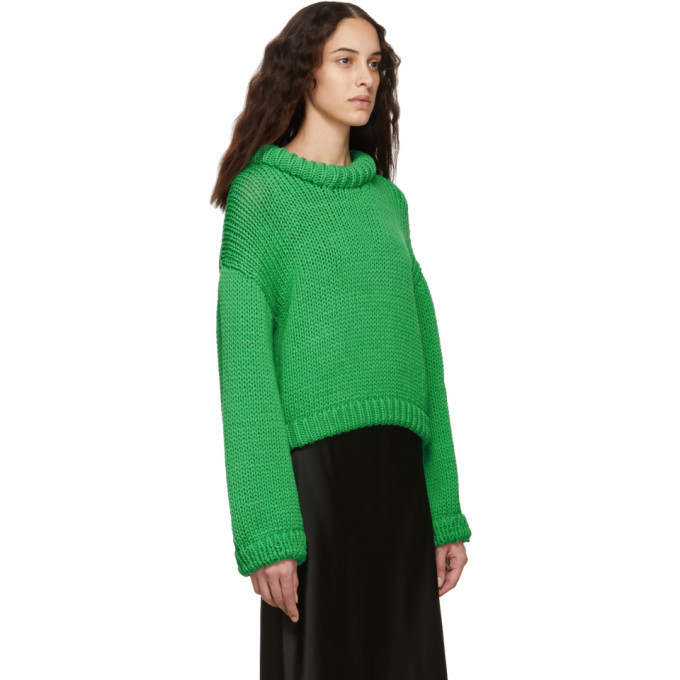 Tibi Green Cropped Sweater