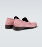 Acne Studios Ostrich-effect leather loafers