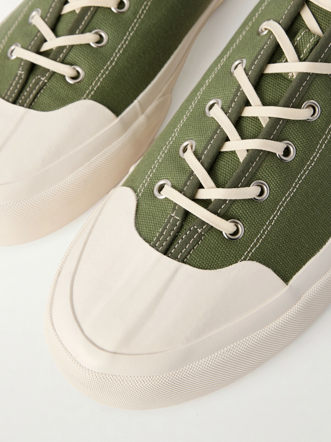 MORJAS - Plimsoll Rubber-Trimmed Canvas Sneakers - Green