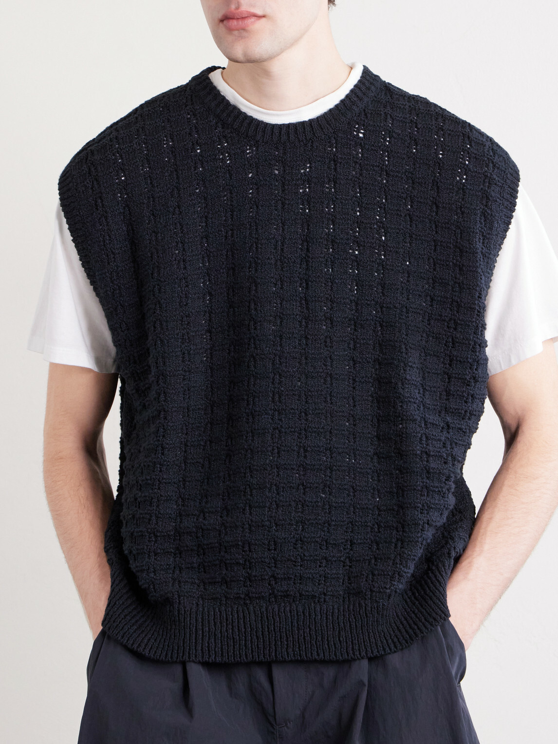 A Kind Of Guise - Tembe Cable-Knit Cotton Vest - Black