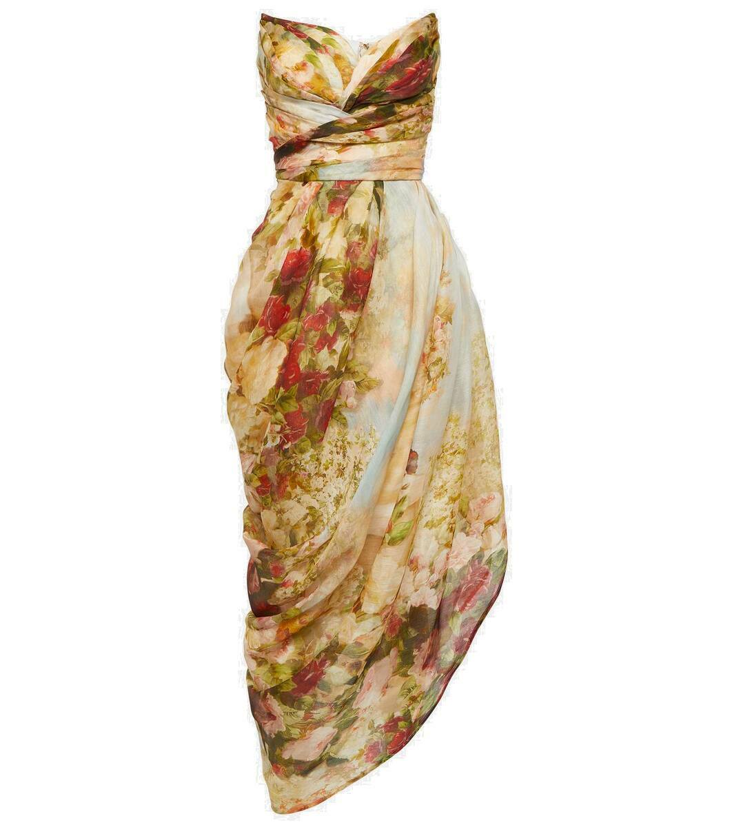 knee length dresses for ladies Zimmermann Luminosity Liftoff Flower Midi Morisot Black Print